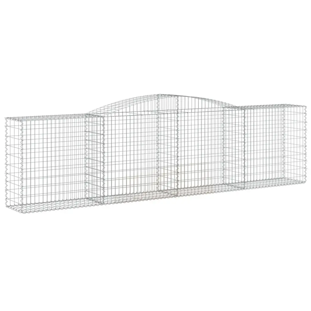Arched Gabion Baskets Decorative Galvanised Wire 400 x 50 x 100120 cm 2pcs