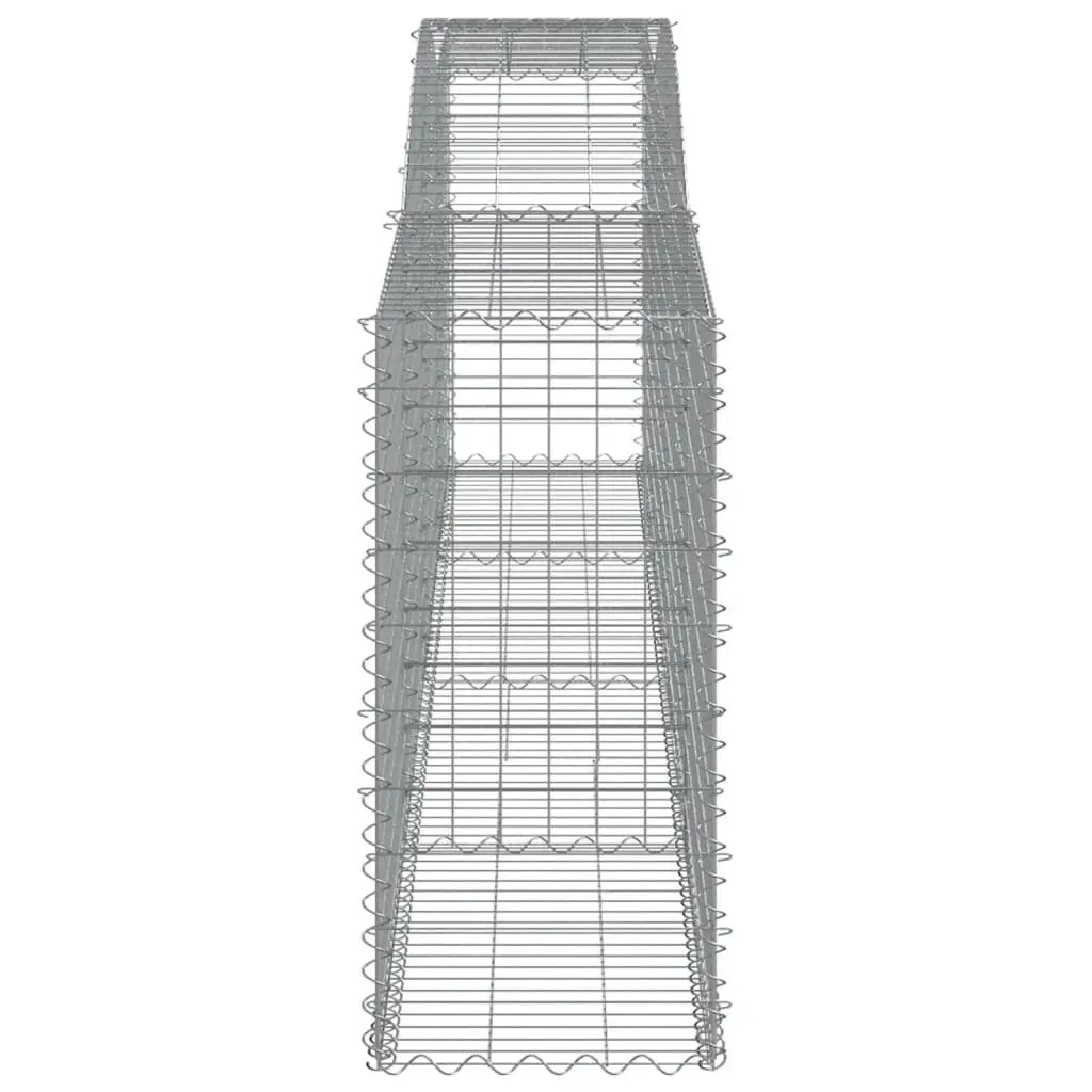 Arched Gabion Baskets Decorative Galvanised Wire 400 x 50 x 100120 cm 2pcs