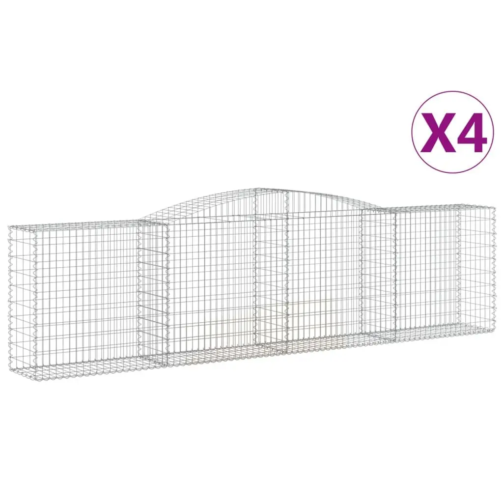 Arched Gabion Baskets Decorative Garden Barrier 400 x 50 x 100120 cm 4 Piece