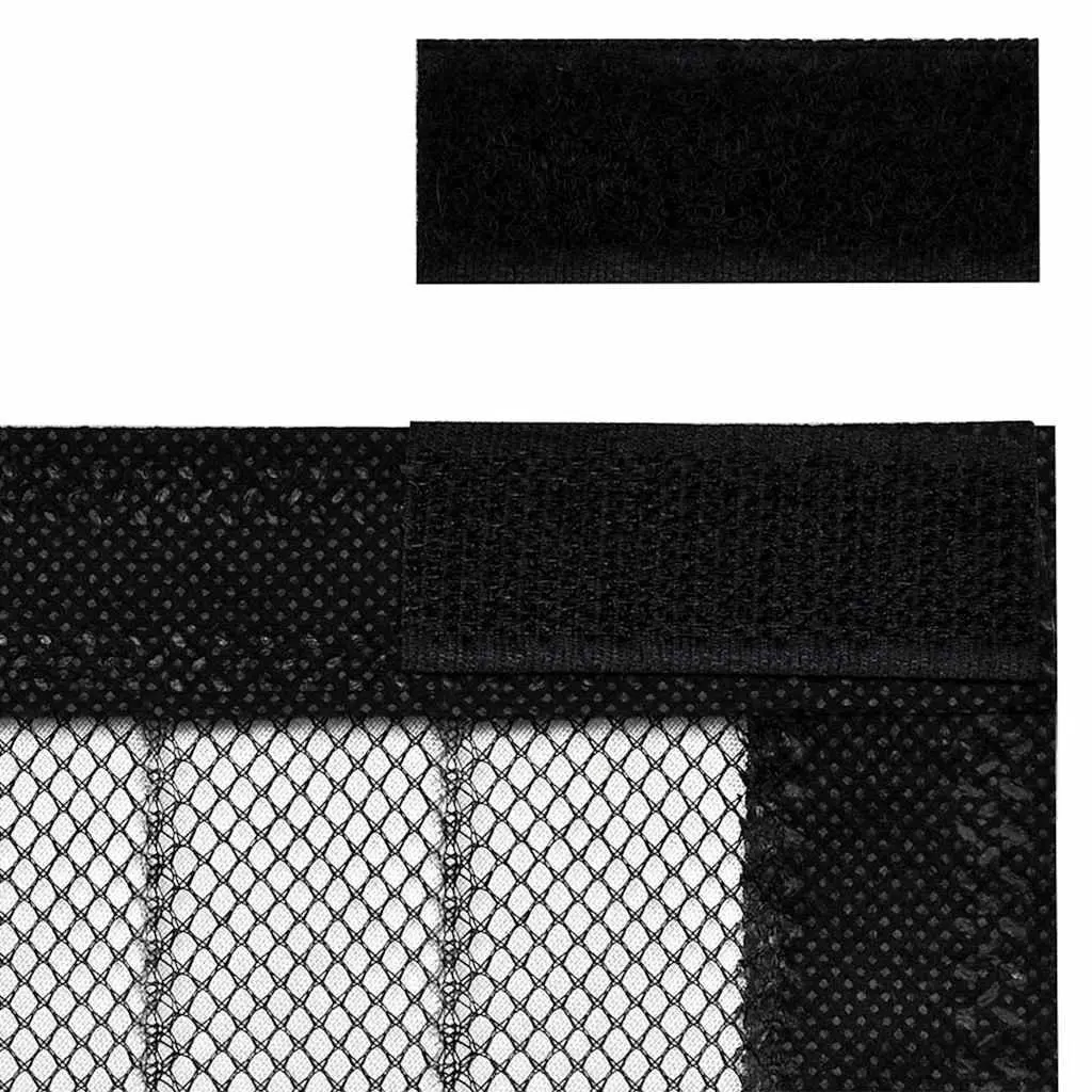 Insect Door Curtains Magnetic Closure Black 230x160 cm 2 Piece Mesh Screen