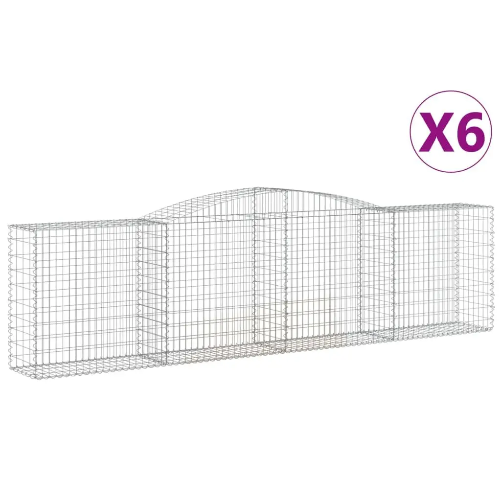 Arched Gabion Baskets Decorative Garden Barrier 400 x 50 x 100120 cm 6 Piece