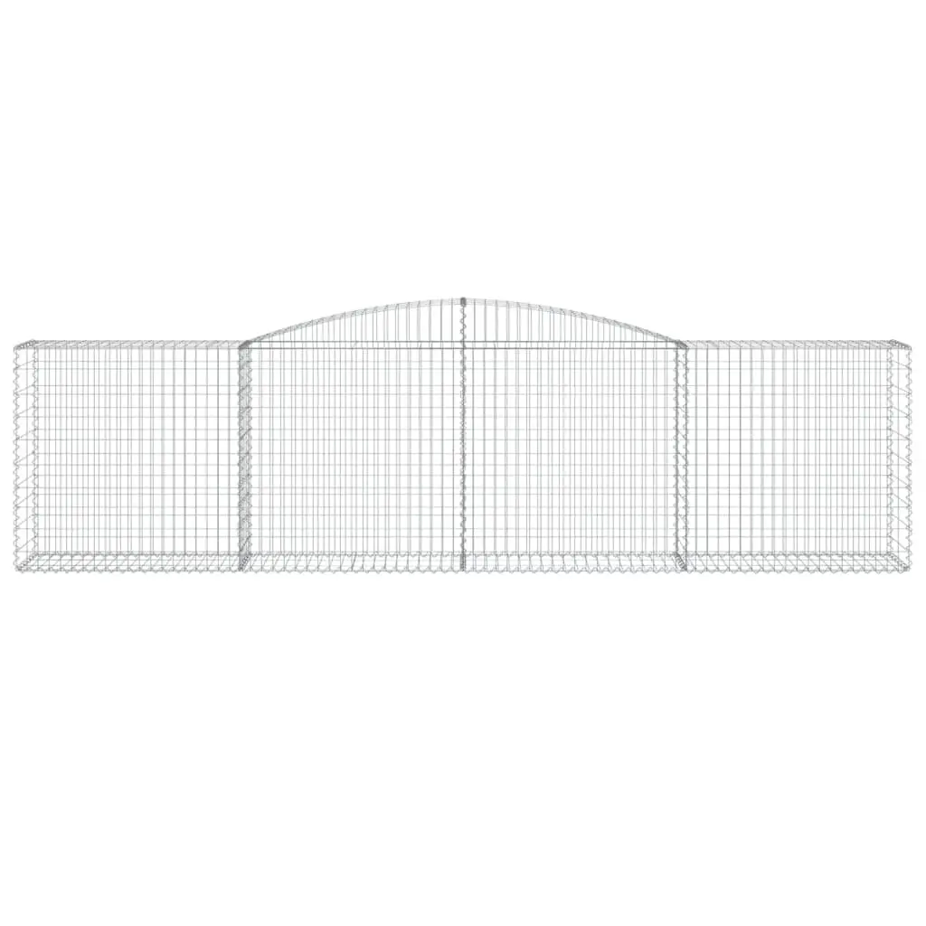 Arched Gabion Baskets Decorative Garden Barrier 7 Piece 400 x 50 x 100120 cm Galvanised Iron Construction