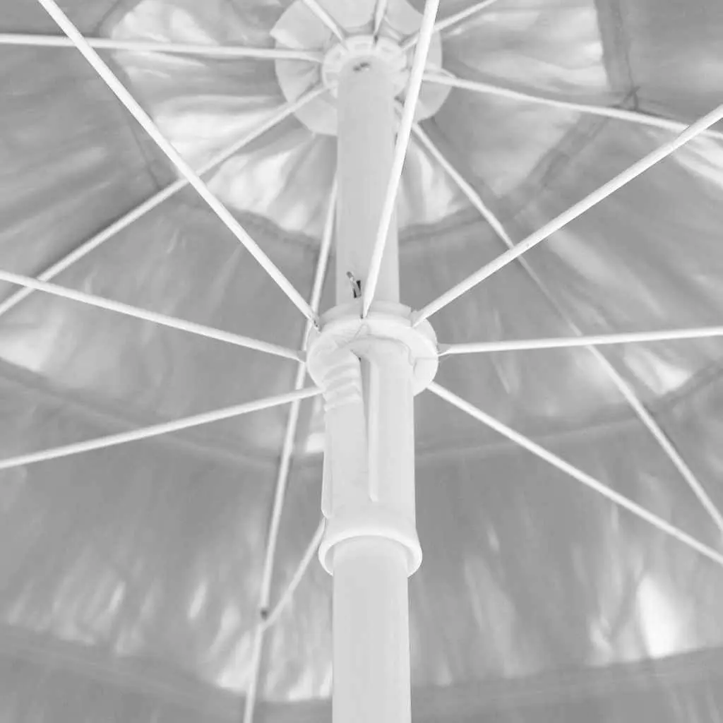 Beach Parasol UV Protection White 180cm Outdoor Sun Umbrella