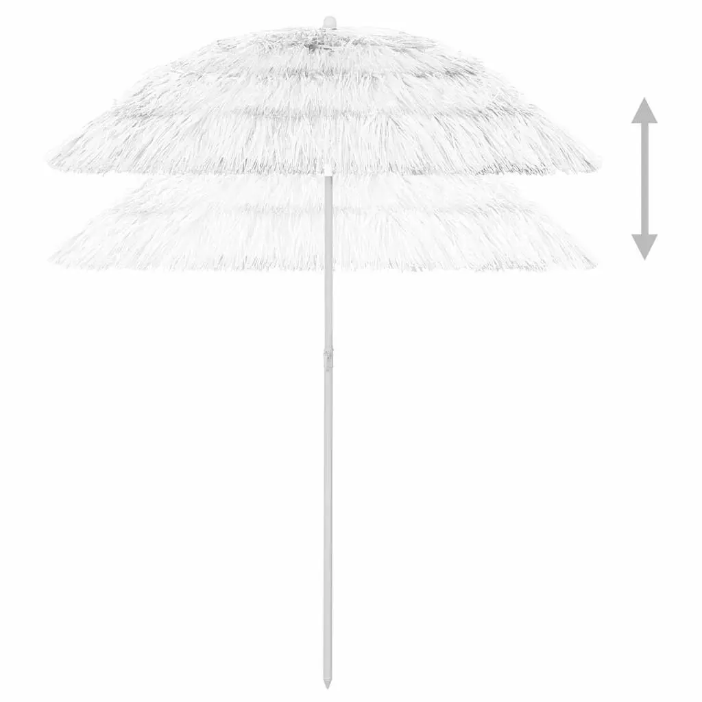 Beach Parasol UV Protection White 180cm Outdoor Sun Umbrella