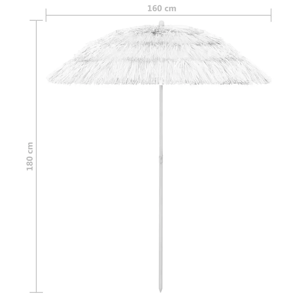 Beach Parasol UV Protection White 180cm Outdoor Sun Umbrella