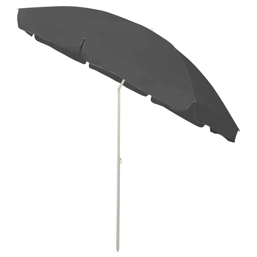 Outdoor Beach Umbrella 300cm Adjustable Tilt Canopy UV Protective Anthracite
