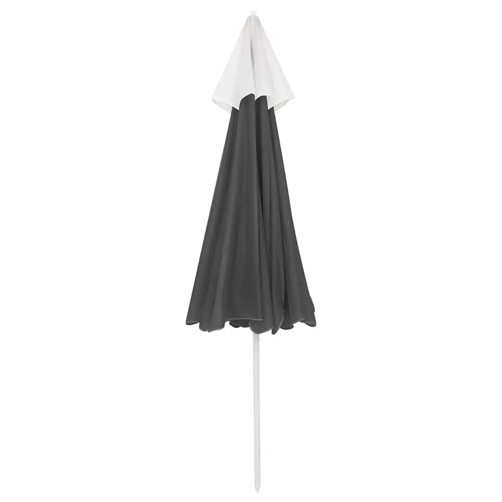 Beach Parasol UV Protective Anthracite 240cm Outdoor Sun Shade Umbrella Tilt Vent