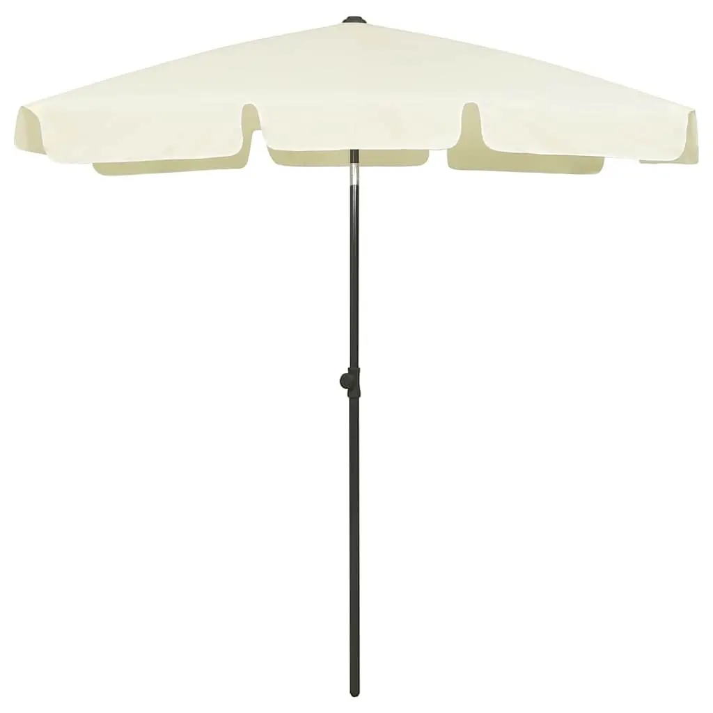 Beach Parasol UV Protective Yellow 180x120 cm Adjustable Tilt Function