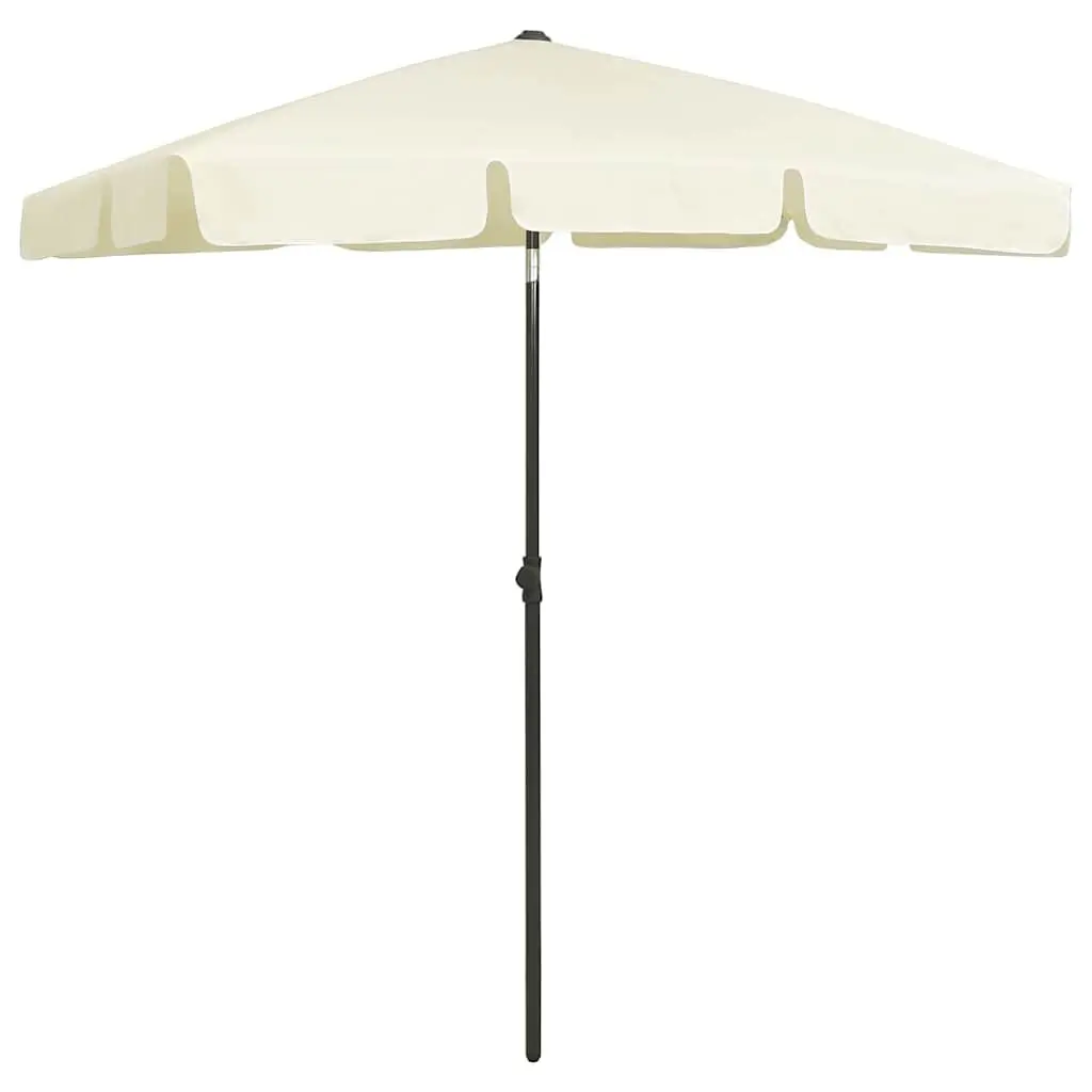 Beach Parasol UV Protective Yellow 180x120 cm Adjustable Tilt Function