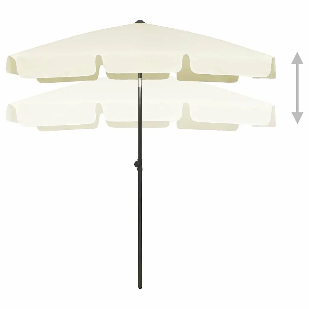 Beach Parasol UV Protective Yellow 180x120 cm Adjustable Tilt Function