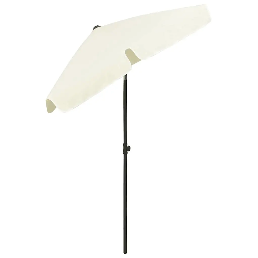 Beach Parasol UV Protective Yellow 180x120 cm Adjustable Tilt Function