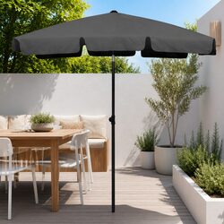 Beach Parasol Outdoor Sun Shade Umbrella Tilt Function UV Protection 180x120cm