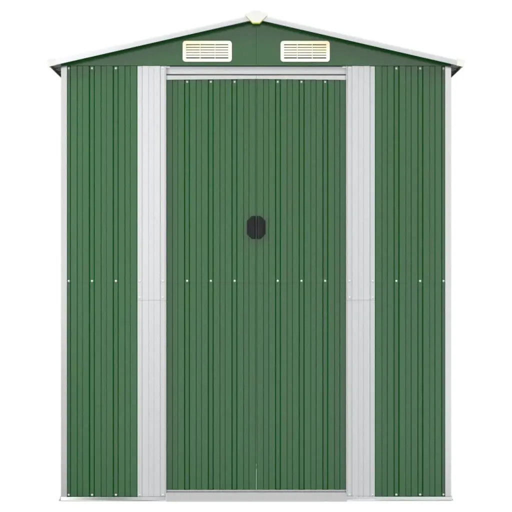 Green Galvanised Steel Garden Shed Outdoor Storage Tool Equipment 192x357x223cm