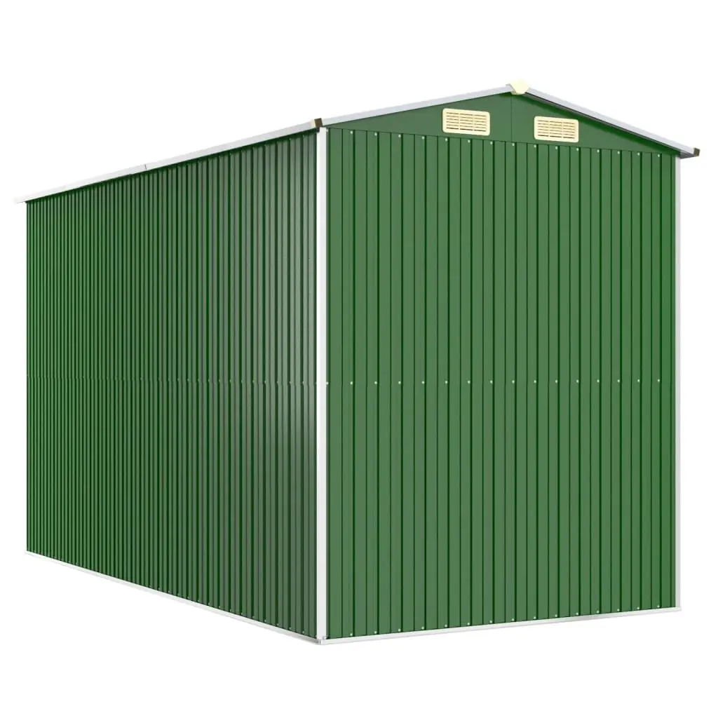 Green Galvanised Steel Garden Shed Outdoor Storage Tool Equipment 192x357x223cm