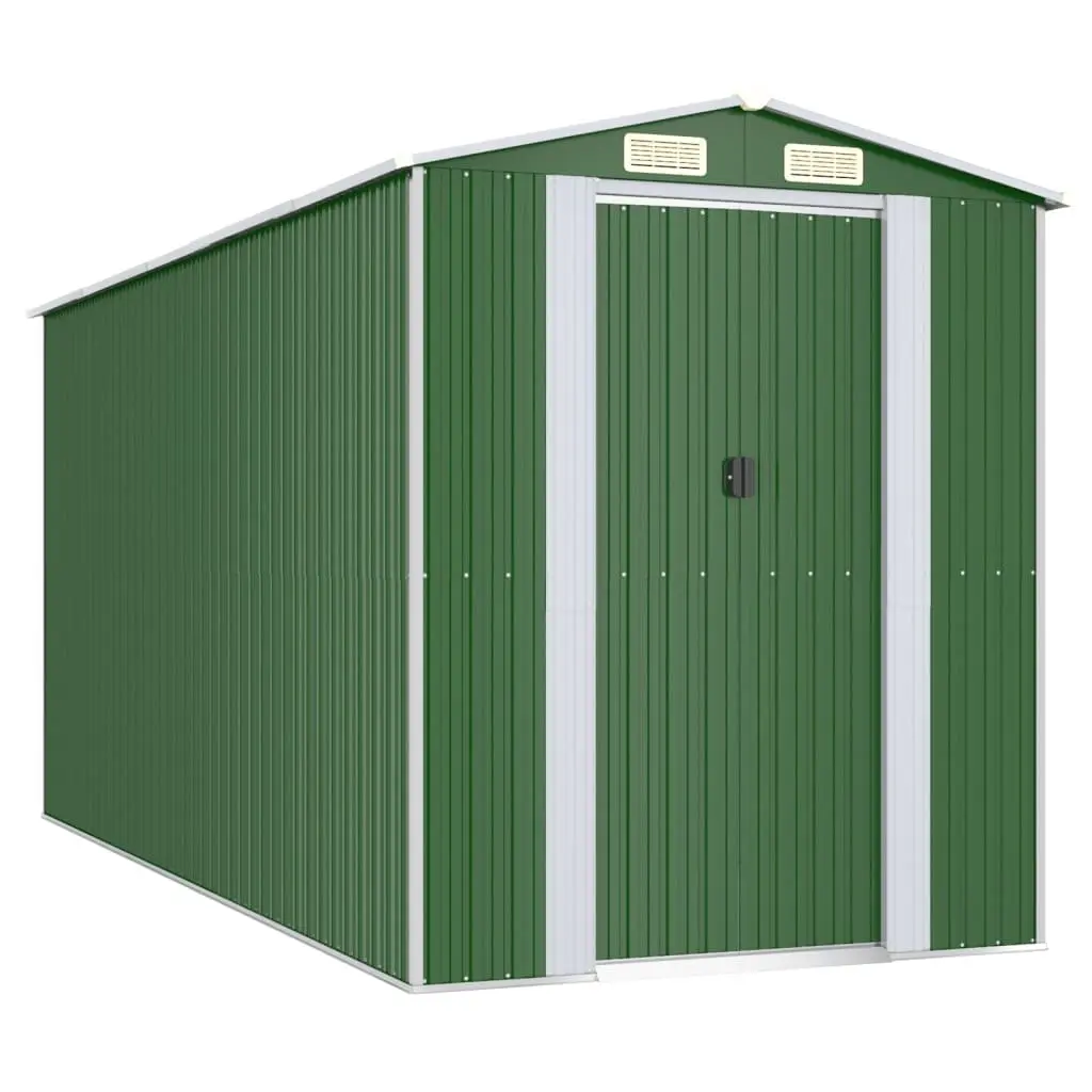 Garden Shed Green Outdoor Storage Tool Equipment Galvanised Steel Double Doors