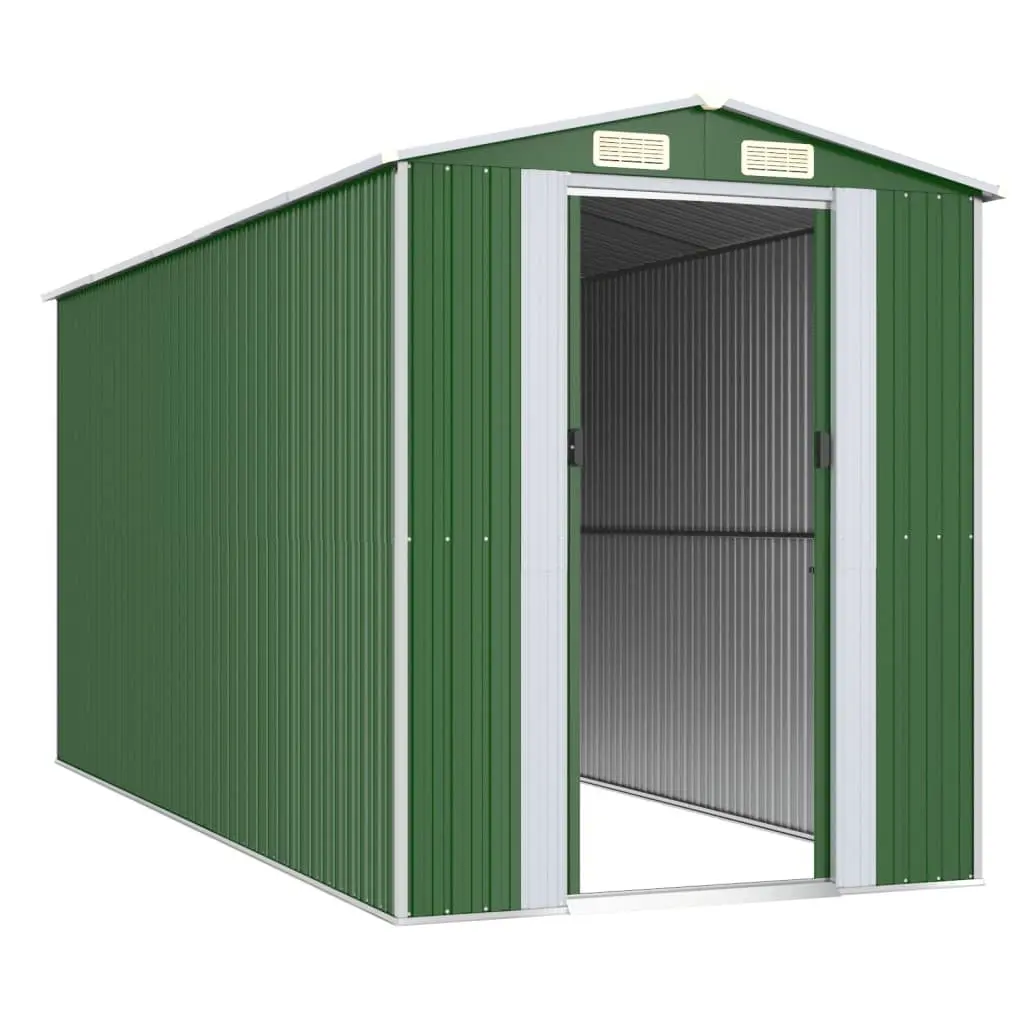 Garden Shed Green Outdoor Storage Tool Equipment Galvanised Steel Double Doors