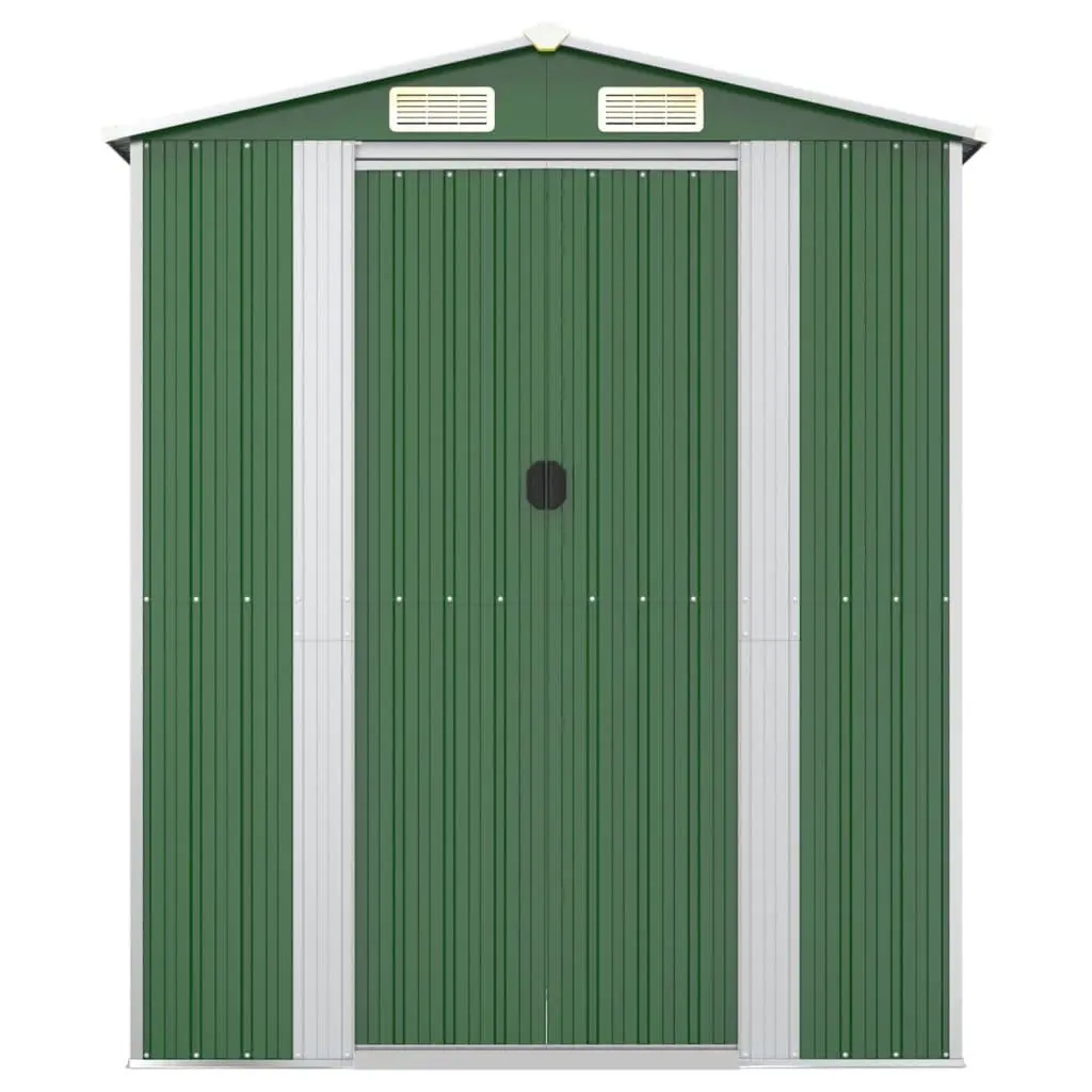 Garden Shed Green Outdoor Storage Tool Equipment Galvanised Steel Double Doors