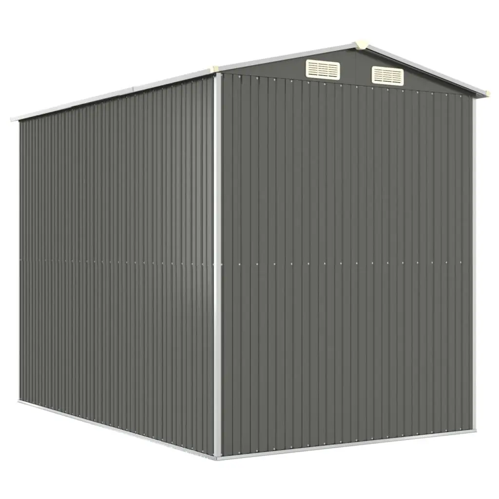 Garden Shed Light Grey Galvanised Steel Outdoor Storage 192 x 274 x 223 cm