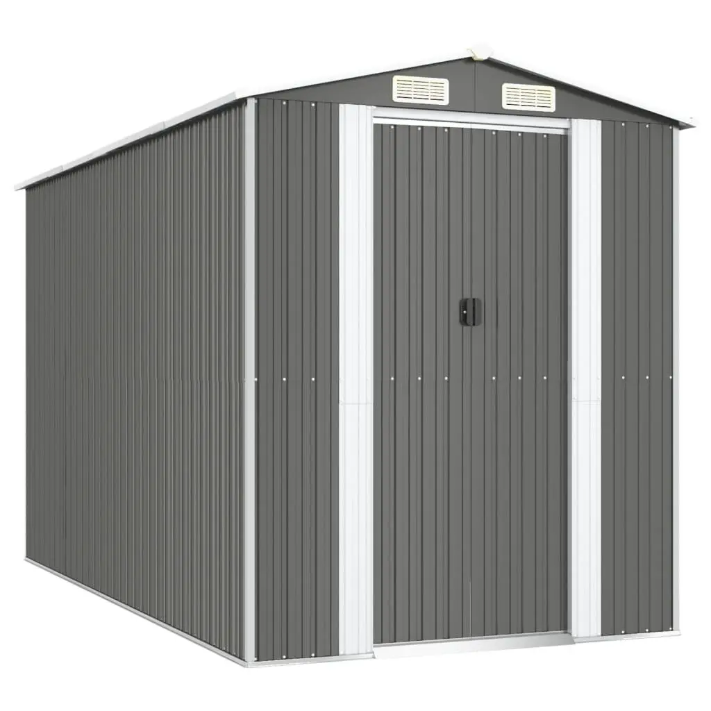 Garden Shed Galvanised Steel Grey Outdoor Storage Tool House 192x357x223cm
