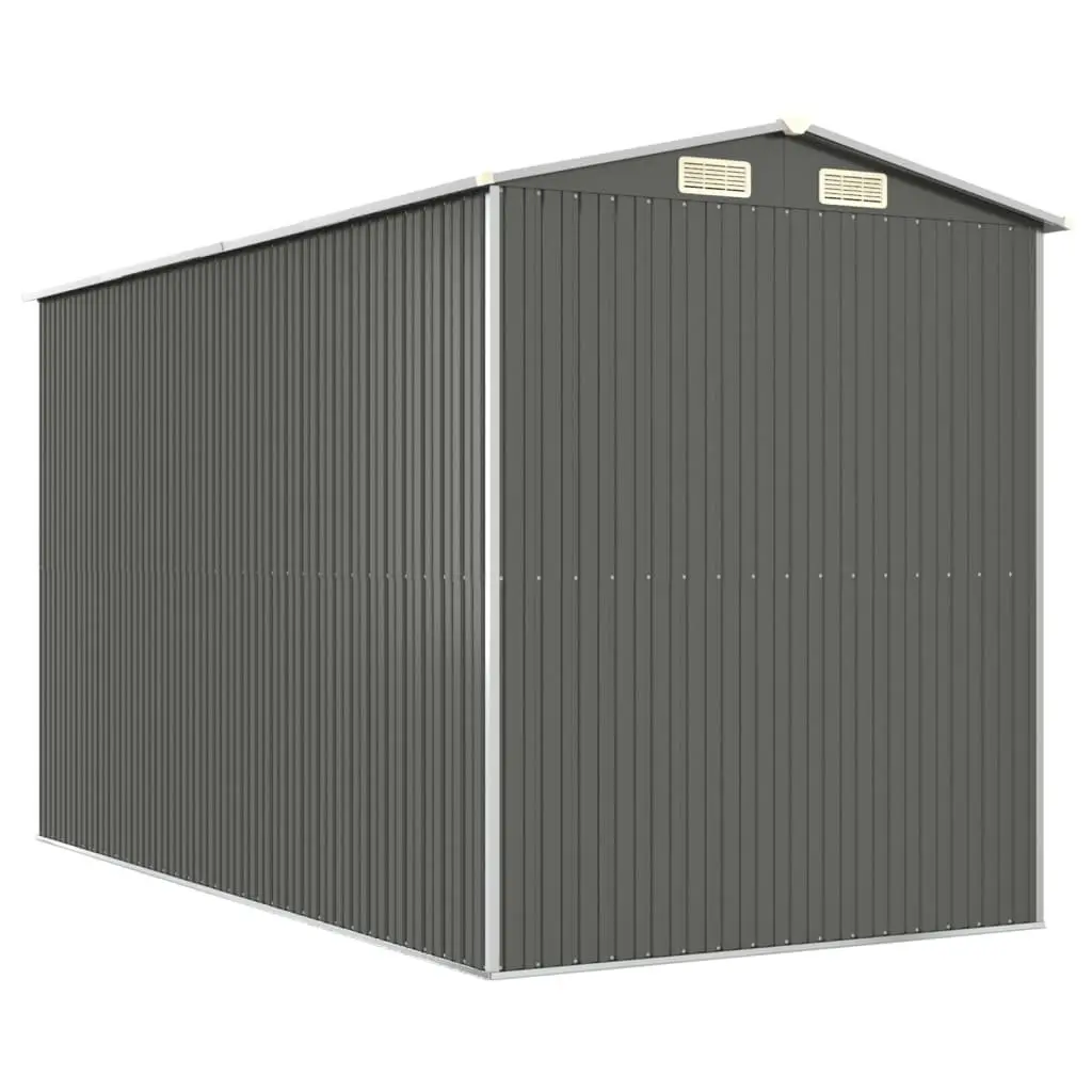 Garden Shed Galvanised Steel Grey Outdoor Storage Tool House 192x357x223cm