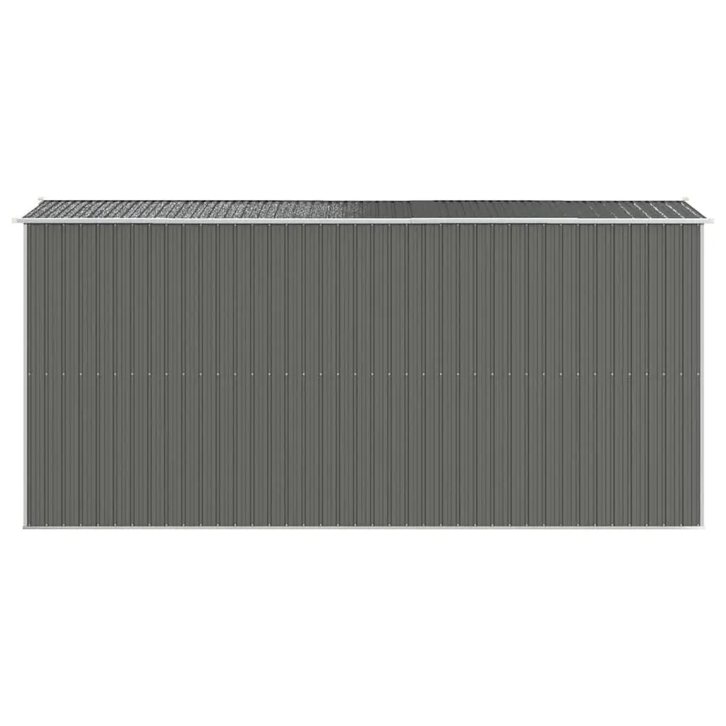 Outdoor Tool House Grey Galvanised Steel Garden Shed 192 x 440 x 223 cm