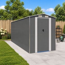 Friendly Grey Garden Shed for Outdoor Storage 192x523x223 cm