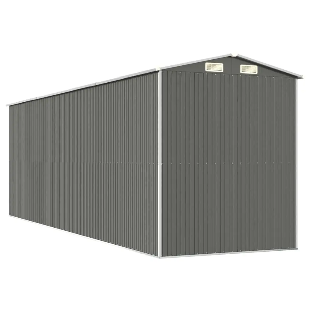 Garden Shed Galvanised Steel Grey Spacious Outdoor Storage 192 x 606 x 223 cm