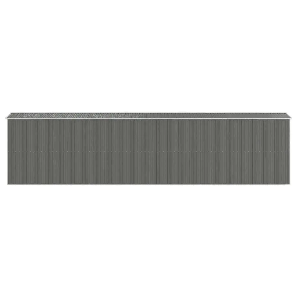 Garden Shed Grey Galvanised Steel Weatherproof Spacious Outdoor Storage