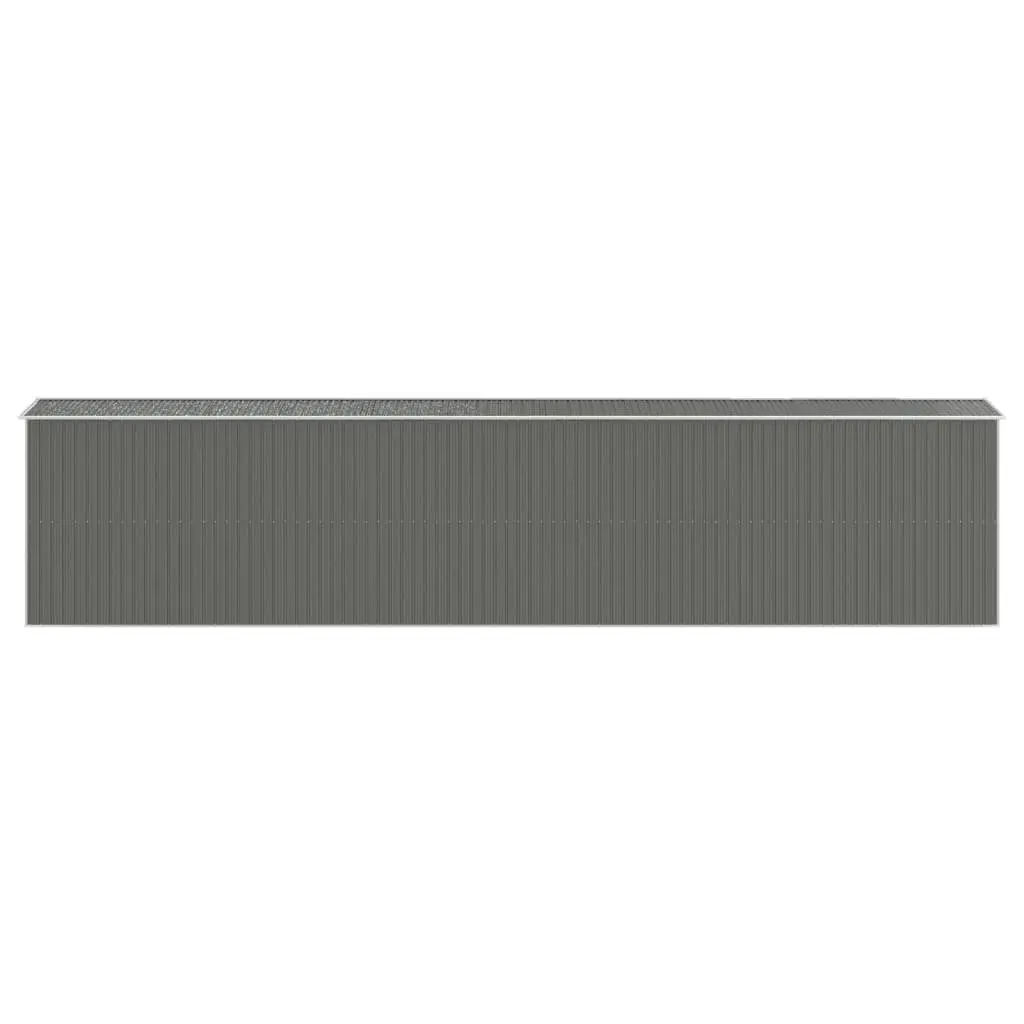 Outdoor Storage Shed Galvanised Steel Grey 192cm Length 938cm Width 223cm Height
