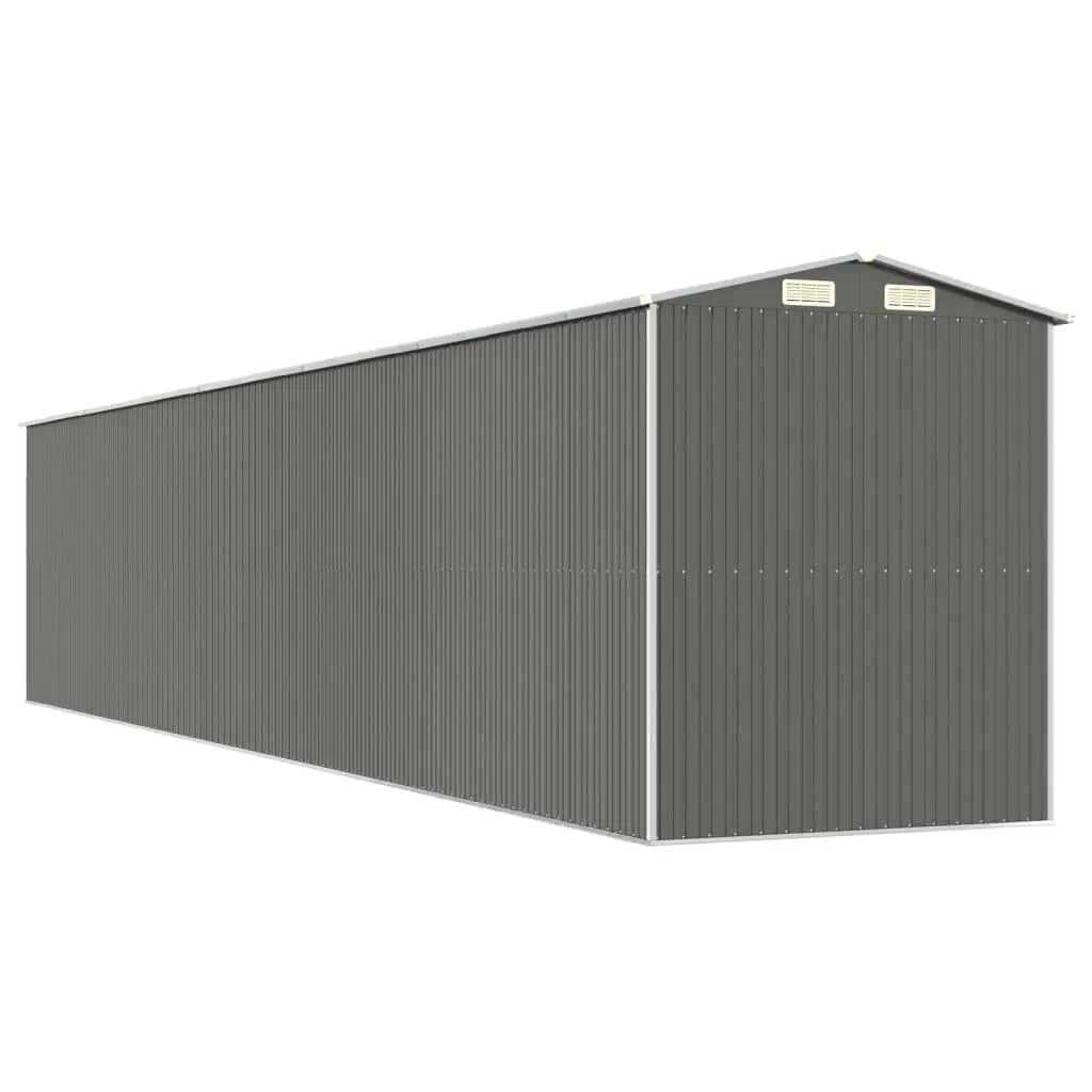 Garden Shed Light Grey Galvanised Steel Outdoor Storage Tool Equipment House