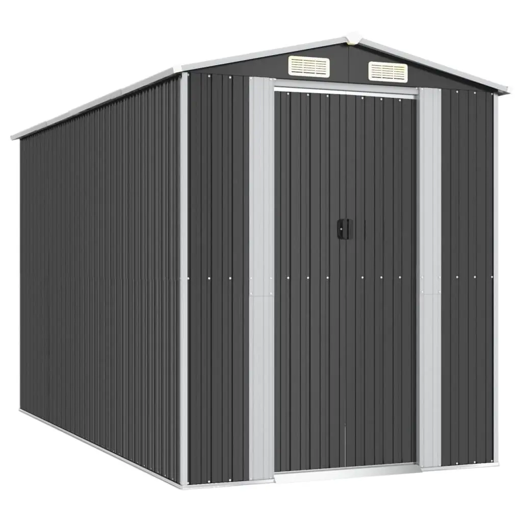 Garden Shed Anthracite Galvanised Steel Spacious Outdoor Storage 192 x 357 x 223 cm