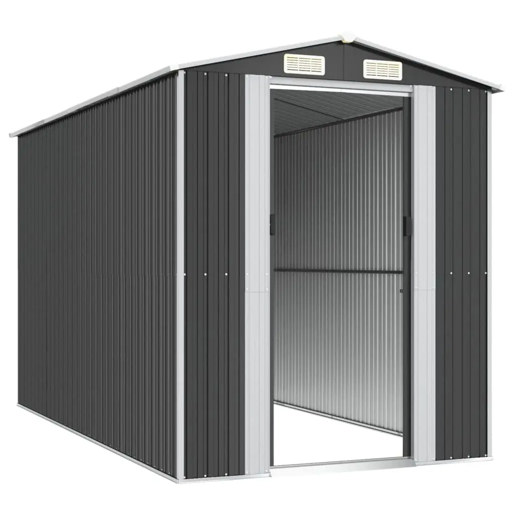 Garden Shed Anthracite Galvanised Steel Spacious Outdoor Storage 192 x 357 x 223 cm
