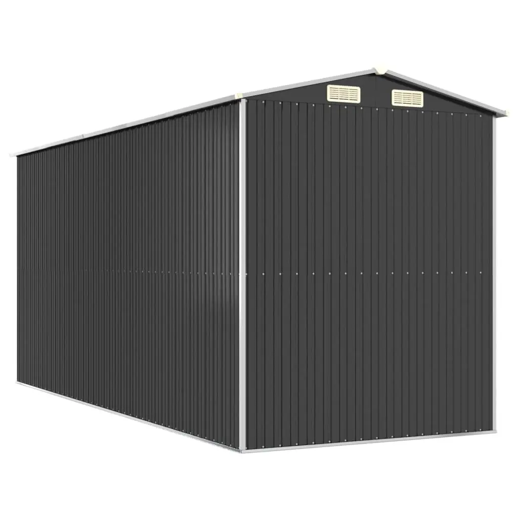 Garden Shed Anthracite Galvanised Steel Outdoor Storage 192x440x223 cm