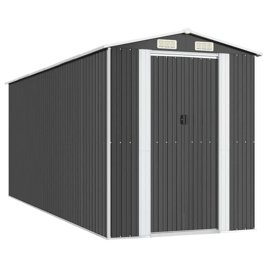 Garden Shed Galvanised Steel Anthracite Outdoor Storage 192x523x223cm
