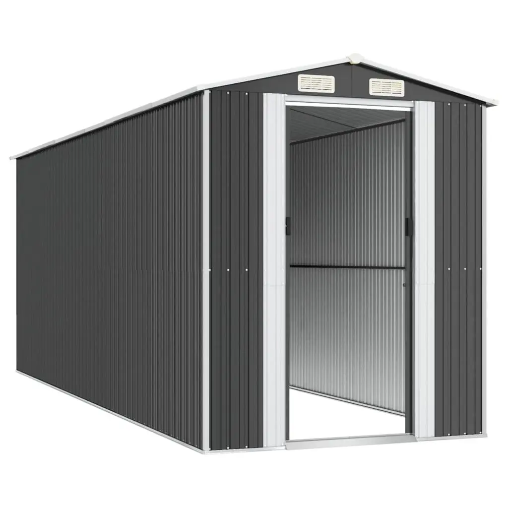 Garden Shed Galvanised Steel Anthracite Outdoor Storage 192x523x223cm