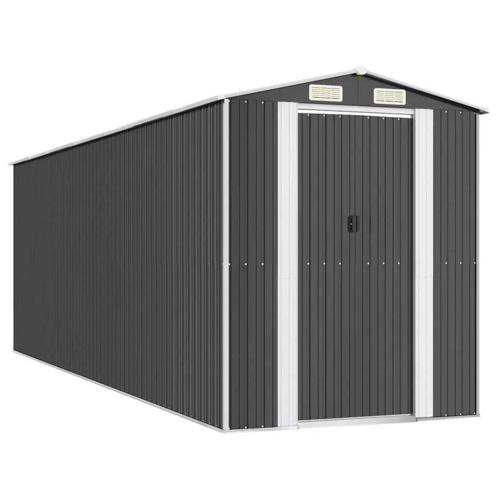 Garden Shed Anthracite Galvanised Steel 192x606x223cm