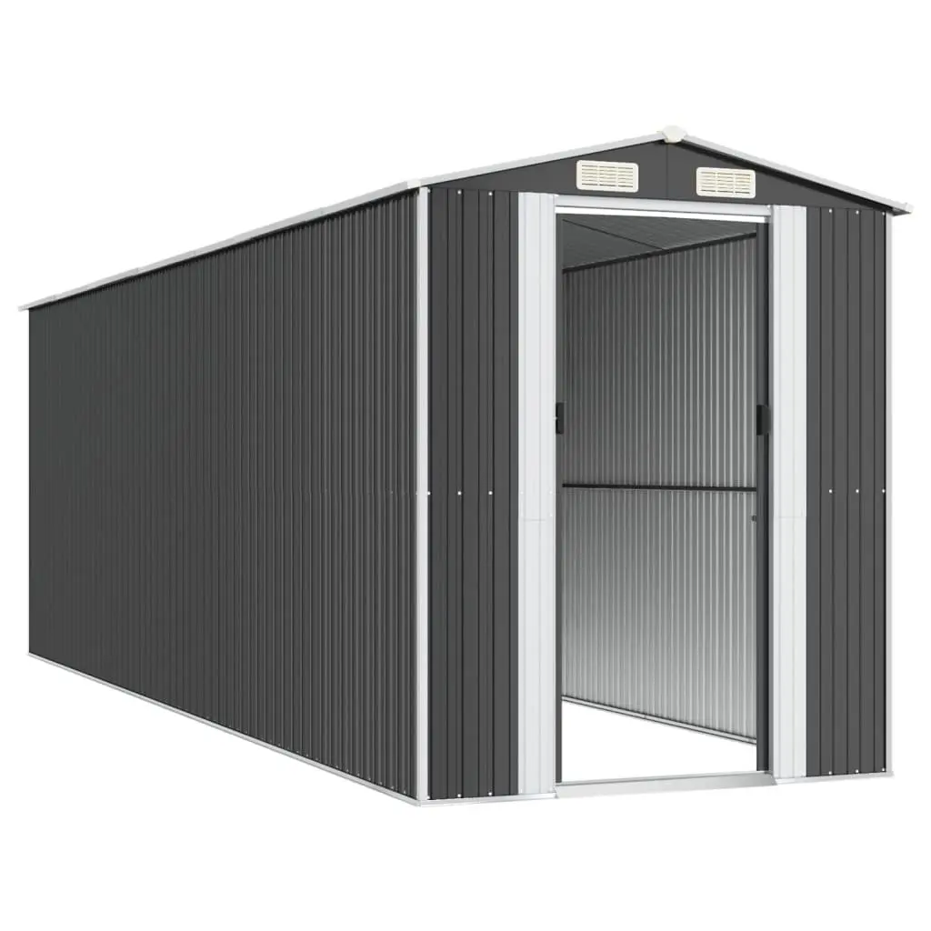 Garden Shed Anthracite Galvanised Steel 192x606x223cm