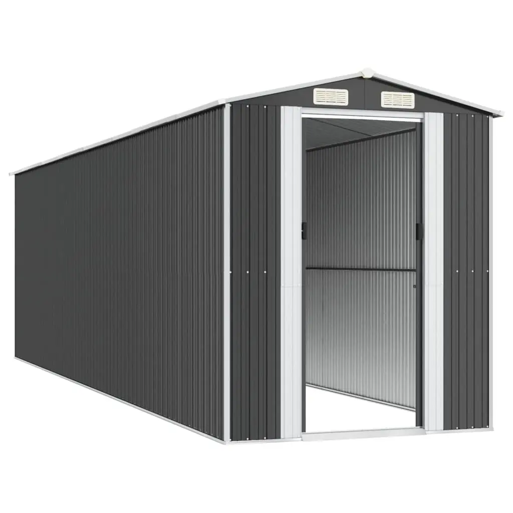 Garden Shed Anthracite Galvanised Steel Structure 192 x 689 x 223 cm