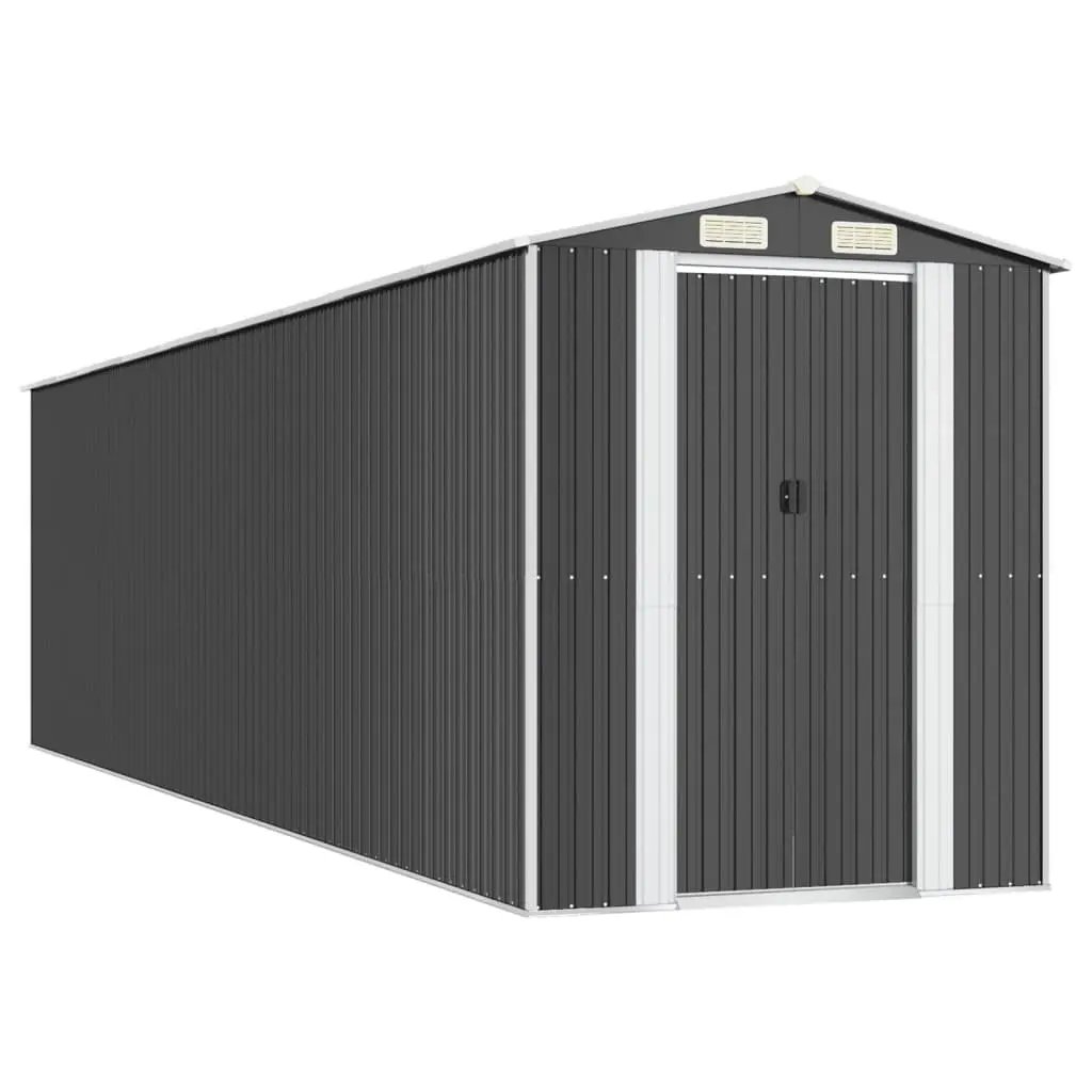 Garden Shed Anthracite Galvanised Steel 192x772x223cm