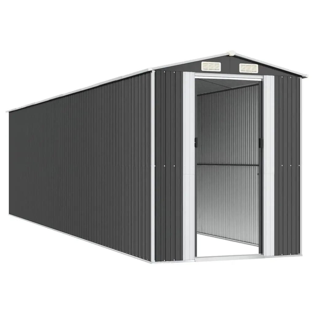 Garden Shed Anthracite Galvanised Steel 192x772x223cm