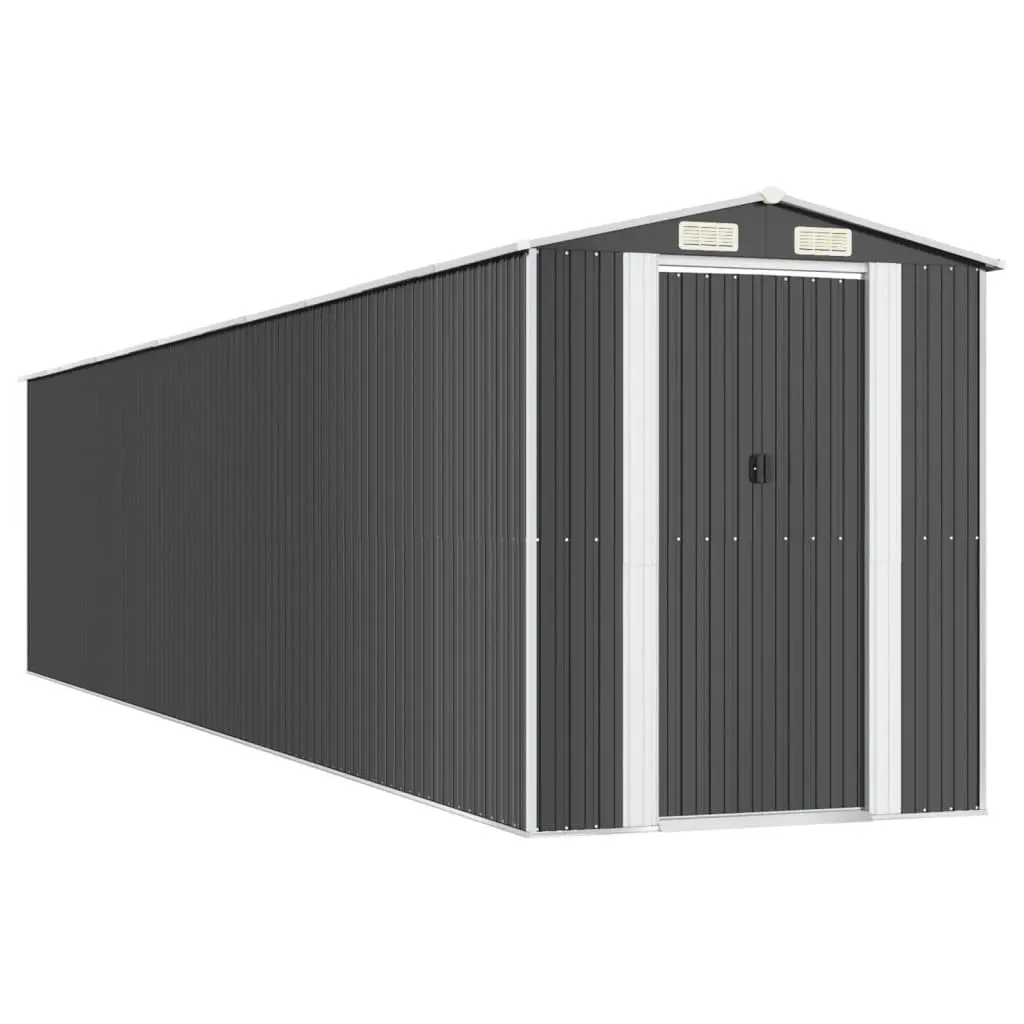 Garden Shed Anthracite Galvanised Steel 192x938x223 cm Outdoor Storage