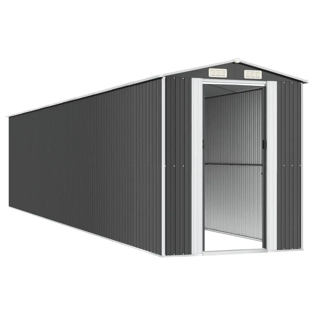 Garden Shed Anthracite Galvanised Steel 192x938x223 cm Outdoor Storage