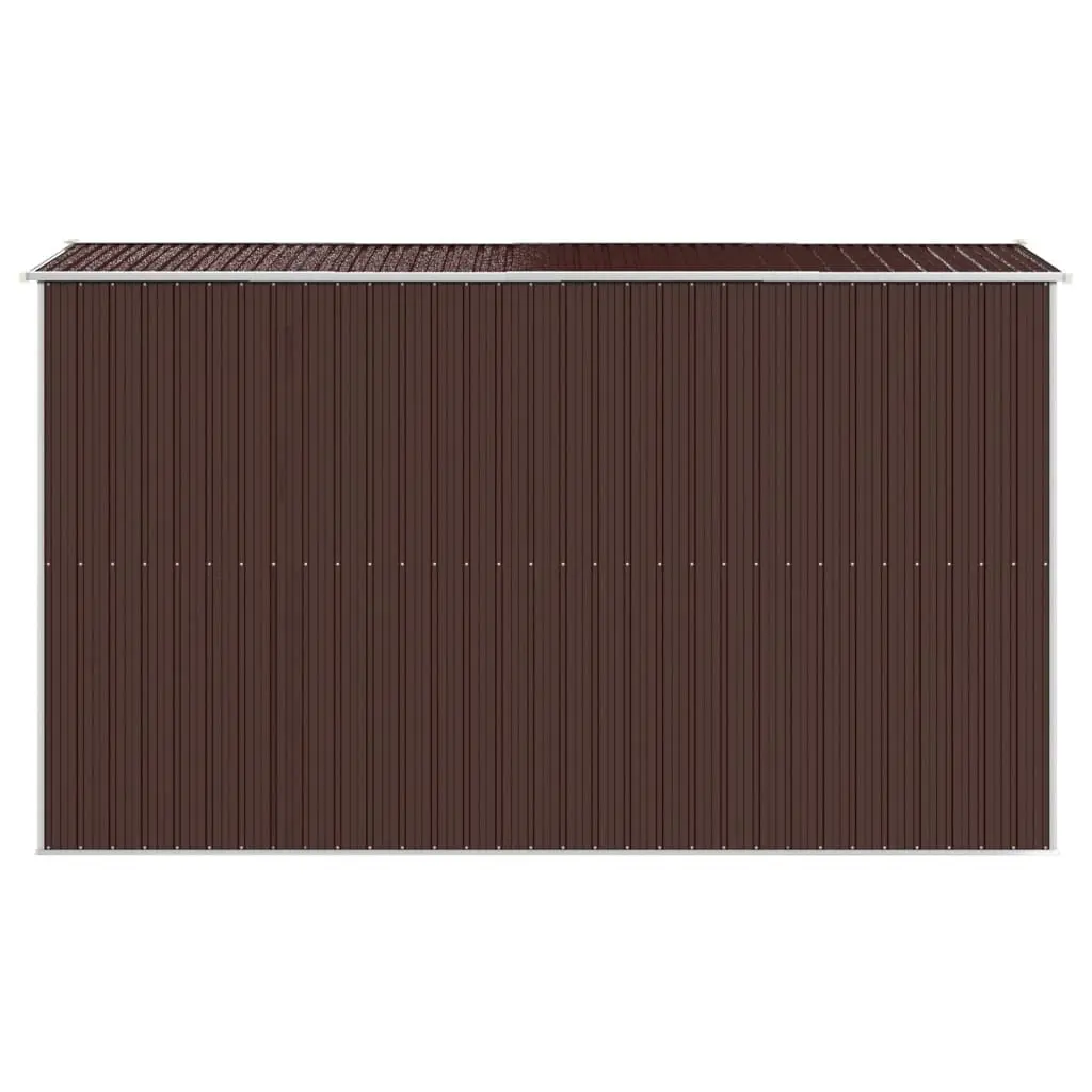 Garden Shed Dark Brown Galvanised Steel Outdoor Storage 192x357x223cm