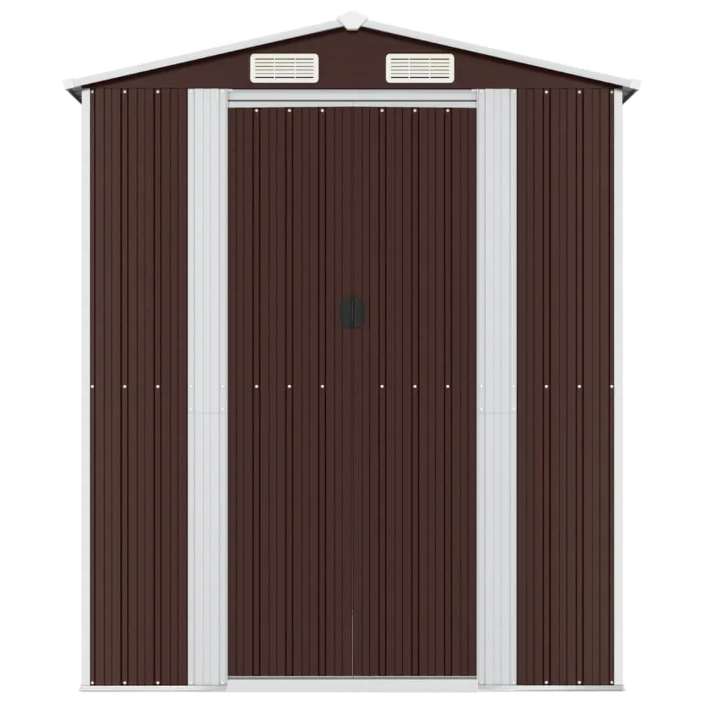 Garden Shed Dark Brown Galvanised Steel Structure 192 x 606 x 223 cm