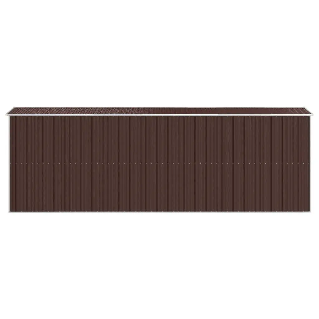 Garden Shed Dark Brown Galvanised Steel Structure 192 x 606 x 223 cm
