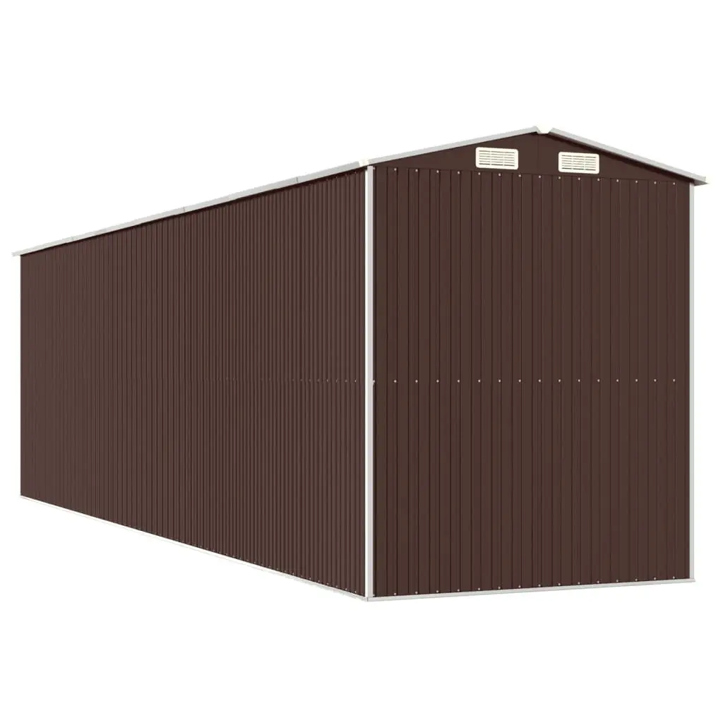 Garden Shed Dark Brown Galvanised Steel Large Outdoor Storage