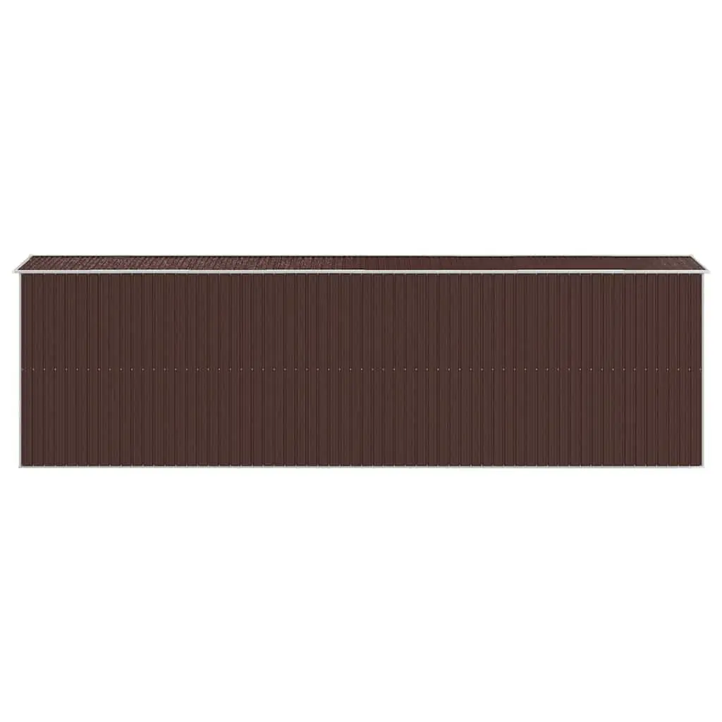 Garden Shed Dark Brown Galvanised Steel Large Outdoor Storage