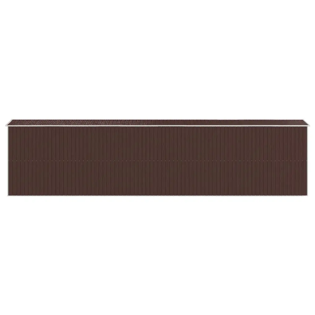 Garden Shed Dark Brown Galvanised Steel Spacious Outdoor Storage Tool House