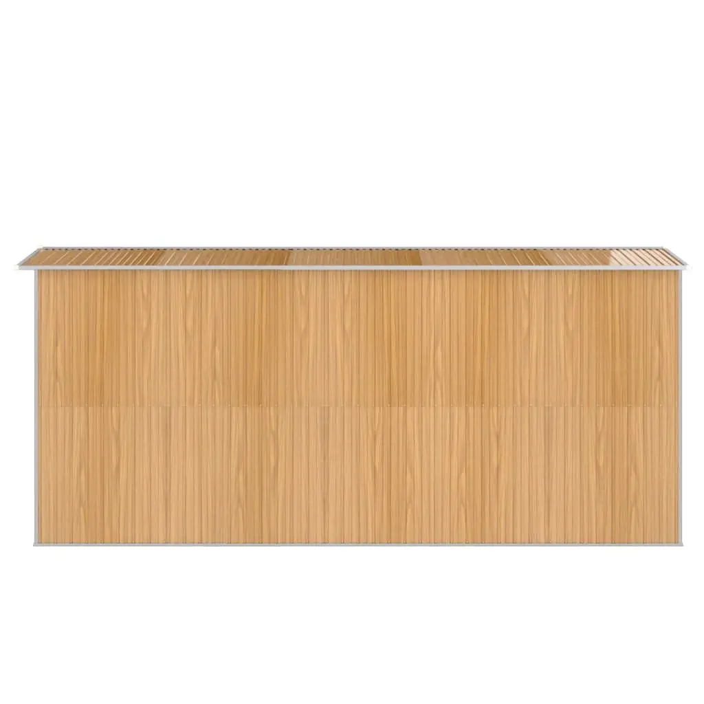 Garden Shed Brown Outdoor Storage House Galvanised Steel Double Doors