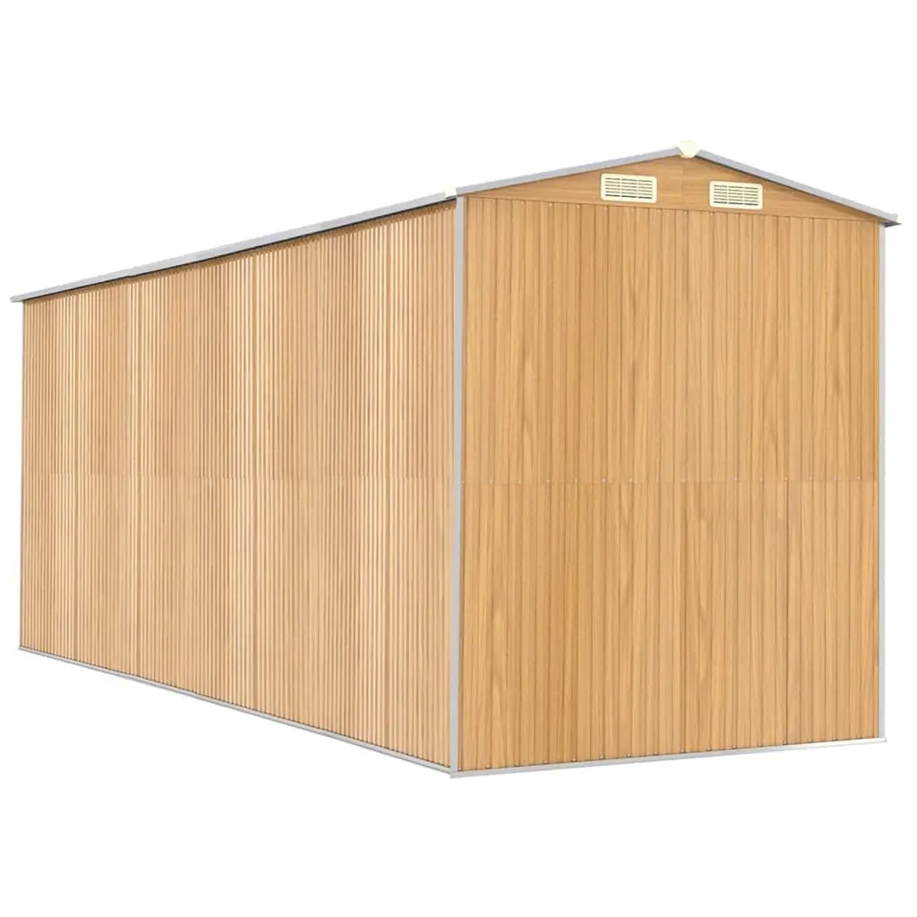 Garden Shed Brown Outdoor Storage House Galvanised Steel Tool Equipment
